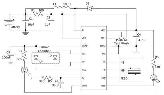 基于re46c190的3v光电烟感器实现方案