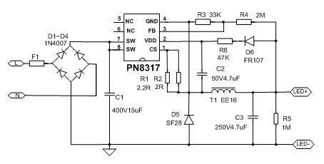 led驱动方案    针对室内照明市场急需24~40日光灯/吸顶灯方案,pn8317