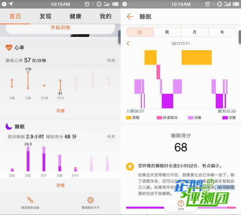 心率监测和睡眠监测是很多手环都有的功能,华为运动手环同样也拥有