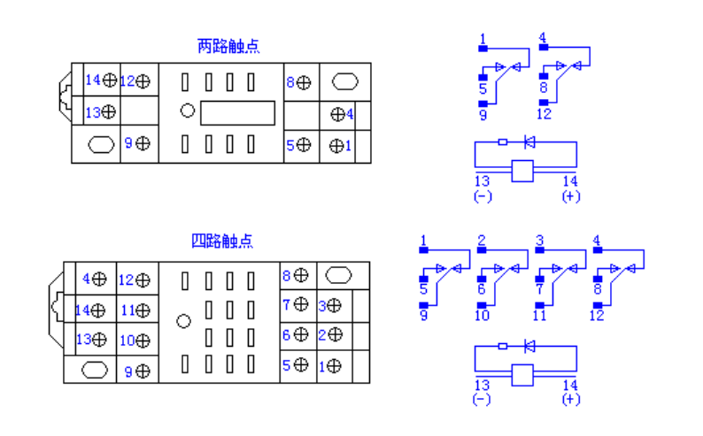 小型继电器接线图与使用