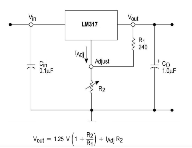 lm317可调稳压电源电路图