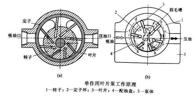 单作用叶片泵工作原理