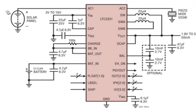 图 3：LTC3331 的典型应用电路