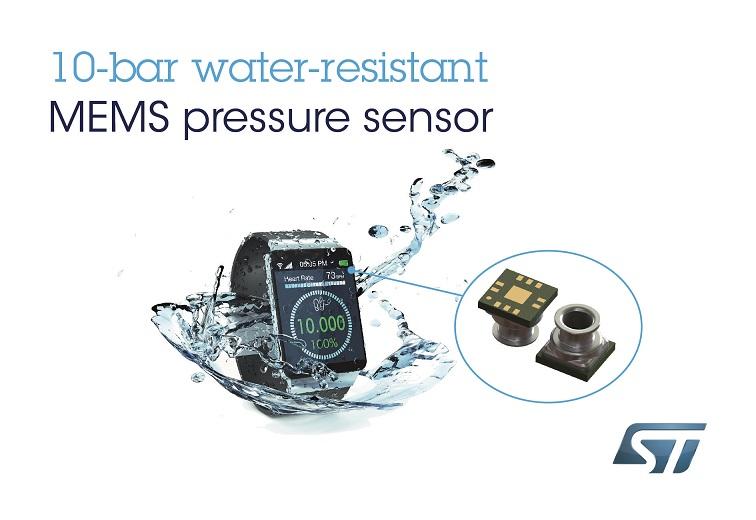 意法半导体(ST)发布世界领先的防水压力传感器，首张订单来自三星高性能穿戴式产品