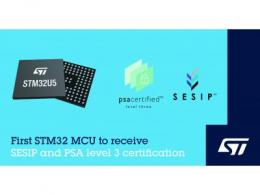 意法半導體的STM32U5通用MCU取得PSA 3級和SESIP3安全認證