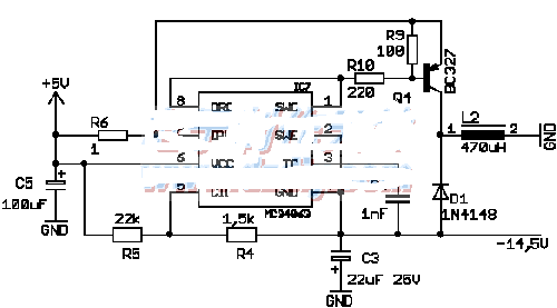 mc34063擴流負電壓輸出電路圖