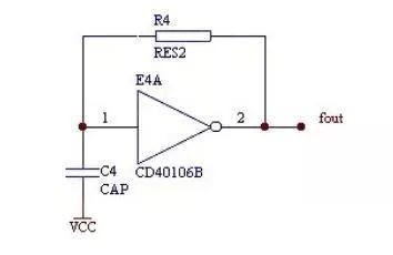 4. 採用施密特觸發器構成的振盪器採用 ttl反相器,頻率可達 50mhz3.