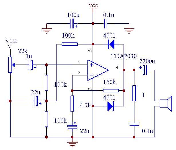 tda2030功放電路原理_tda2030功放電路圖____tda2030功放電路作用