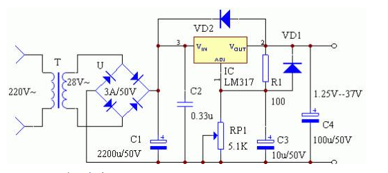 lm317恒流可调电路图图片