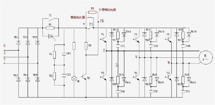 变频器的工作原理电路图