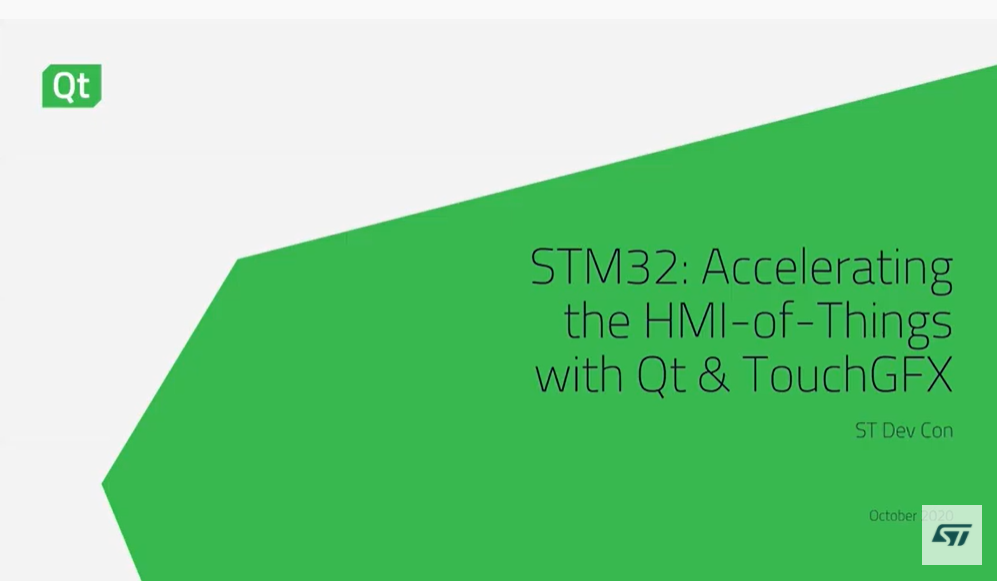 DevCon 2020演示文稿，具有Qt：STM32-通过Qt和TouchGFX加速HMI-of-Things